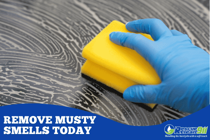 Removing a musty smell from a house