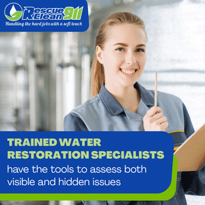 water damage occurs in walls and ceilings